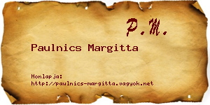 Paulnics Margitta névjegykártya